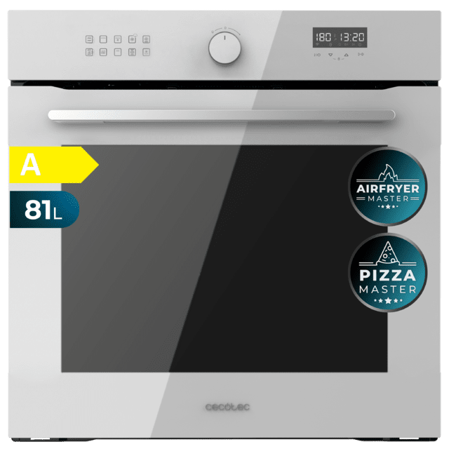 Cecotec Bolero Hexa AF316000 Glass White A Horno integrable Airfryer Glass White de 81L de capacidad 11 funciones con Airfryer Master Pizza Master Steam Asisst Steam EasyClean 3D cooking Clase A. Horno integrable Airfryer 