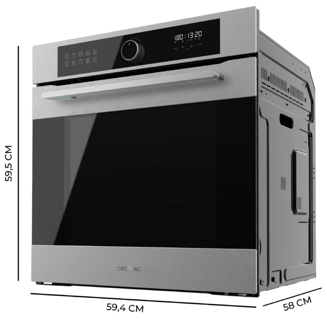 Cecotec Bolero Hexa AF316000 Inox A Horno Integrable Airfryer Inox De 72L De Capacidad 11 Funciones Con Airfryer Master Pizza Master Steam Asisst Steam EasyClean 3D Cooking Clase A. Horno Integrable 