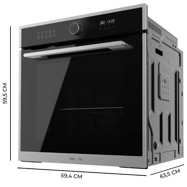Cecotec Bolero Hexa AF316000 Line A Horno Integrable Airfryer Edge De 81L De Capacidad 11 Funciones Con Airfryer Master Pizza Master Steam Asisst Steam EasyClean 3D Cooking Clase A.  Horno Integrable