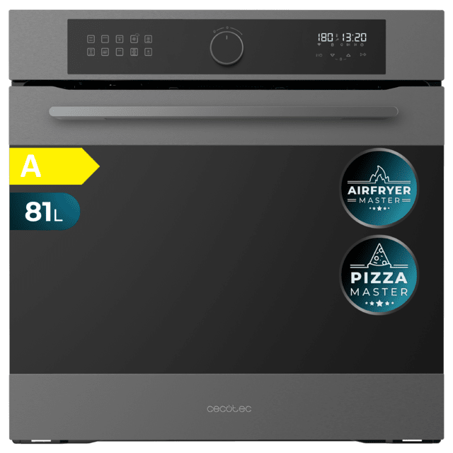 Cecotec Bolero Hexa AF316000 Matt A Horno integrable Airfryer Matt de 81L de capacidad 11 funciones con Airfryer Master Pizza Master Steam Asisst Steam EasyClean 3D cooking Clase A. Horno integrable