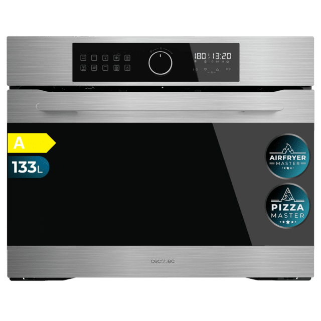 Cecotec Bolero Hexa AF319000 Inox A Horno integrable Airfryer Inox de 133L de capacidad 11 funciones con Airfryer Master Pizza Master Steam Asisst Steam EasyClean 3D cooking Clase A. Horno integrable Airfryer 