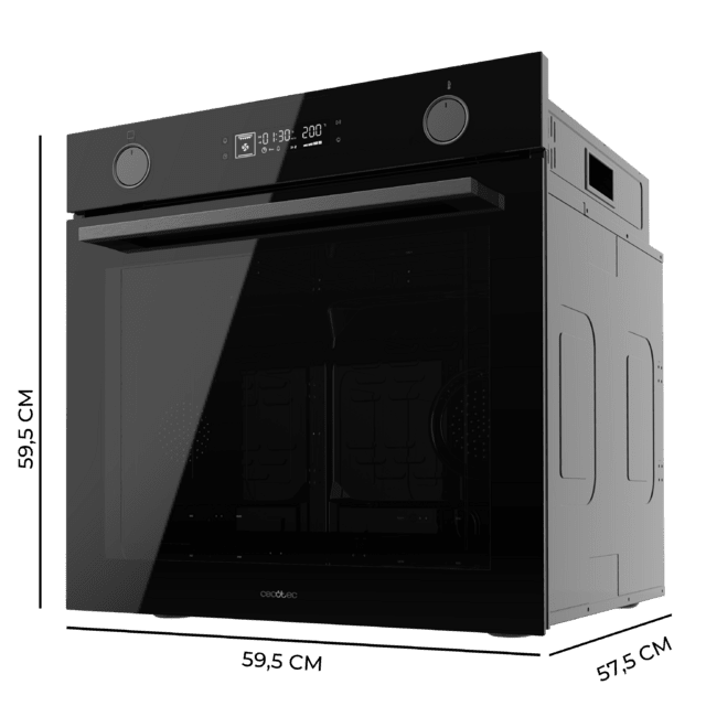Cecotec Bolero Hexa AF326000 Glass Black A Horno Integrable Multifunción Airfryer AF326000 Glass Black De 73L De Capacidad 12 Funciones Clase A 2800W Steam Base XXL Steam Assist Steam EasyClean Pizza Master Airfryer Master Cool