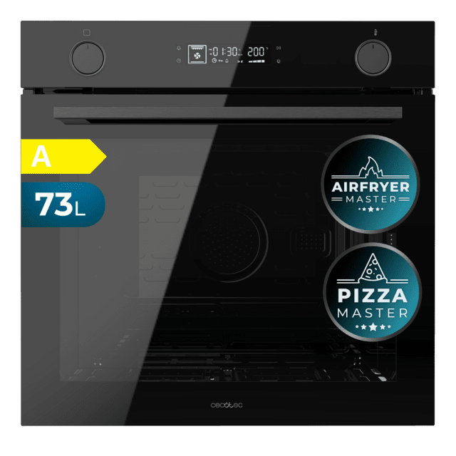 Cecotec Bolero Hexa AF326000 Glass Black A Horno Integrable Multifunción Airfryer AF326000 Glass Black de 73L de capacidad 12 funciones Clase A 2800W Steam Base XXL Steam Assist Steam EasyClean Pizza Master Airfryer Master Cool