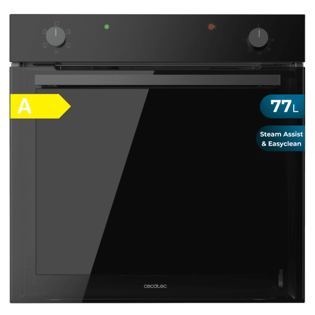 Cecotec Bolero Hexa C126001 Glass Black A Horno Integrable Convencional C126001 Glass Black de 77L de capacidad 5 funciones Convencional Steam Assist Steam EasyClean Clase A 2800W. Horno Integrable Convencional