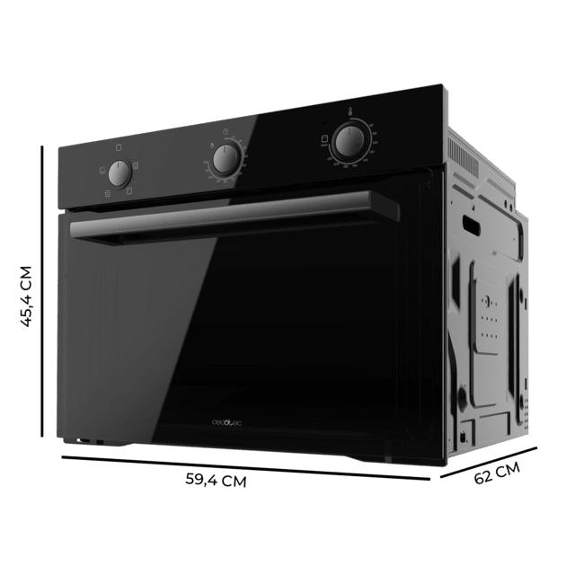 Cecotec Bolero Hexa C134500 Glass Black A Horno Integrable Convencional De 56 L De Capacidad 4 Funciones 2800 W. Horno Integrable Convencional 