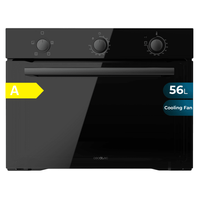 Cecotec Bolero Hexa C134500 Glass Black A Horno Integrable Convencional de 56 L de capacidad 4 funciones 2800 W. Horno Integrable Convencional 