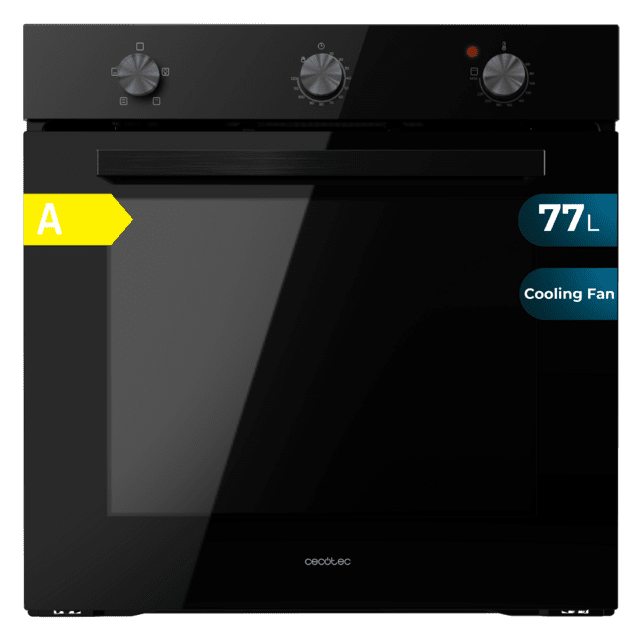 Cecotec Bolero Hexa C136000 Glass Black Time A Horno Integrable de 77 L de capacidad 4 funciones Timer 2800 W. Horno Integrable