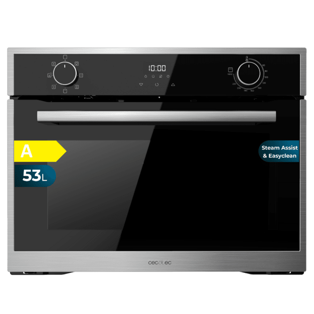 Cecotec Bolero Hexa M224500 Edge A Horno Integrable de 53l de capacidad 7 funciones con Grill Defrost Steam Assist 2600W. Horno Integrable 