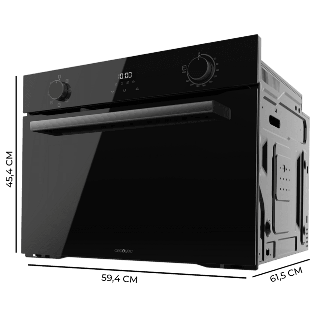 Cecotec Bolero Hexa M224500 Glass Black A Horno Integrable Multifunción De 53L De Capacidad 7 Funciones Con Grill Defrost Steam Assist 2600W.  Horno Integrable Multifunción
