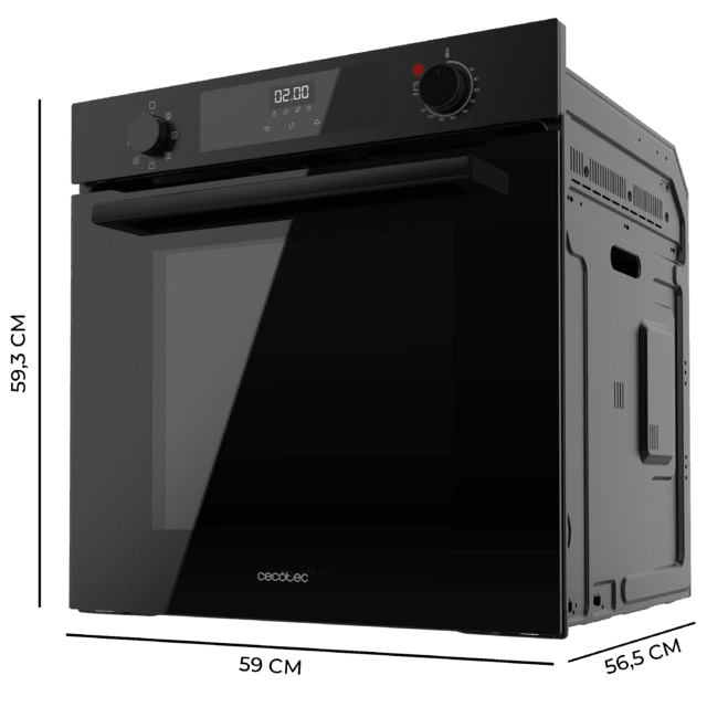 Cecotec Bolero Hexa M226000 Glass Black A Horno Integrable Multifunción De 72L De Capacidad 7 Funciones Grill Defrost Steam Assist 2800W. Horno Integrable Multifunción