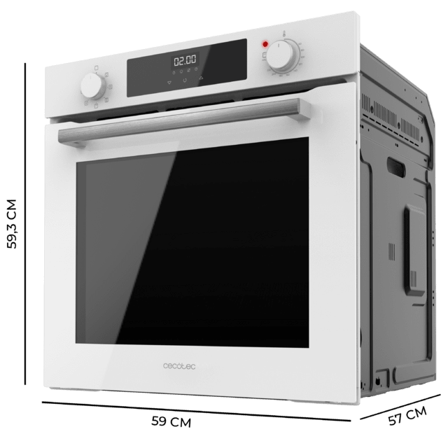 Cecotec Bolero Hexa M226000 Glass White A Horno Integrable Multifunción De 72L De Capacidad 7 Funciones Grill Defrost Steam Assist 2800W. Horno Integrable Multifunción 