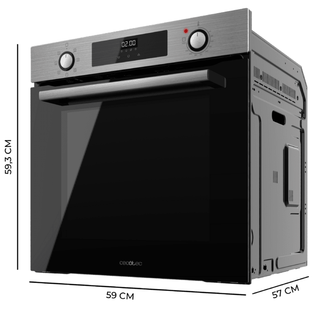 Cecotec Bolero Hexa M226000 Inox A Horno Integrable Multifunción De 72L De Capacidad 7 Funciones Grill Defrost Steam Assist 2800W. Horno Integrable Multifunción