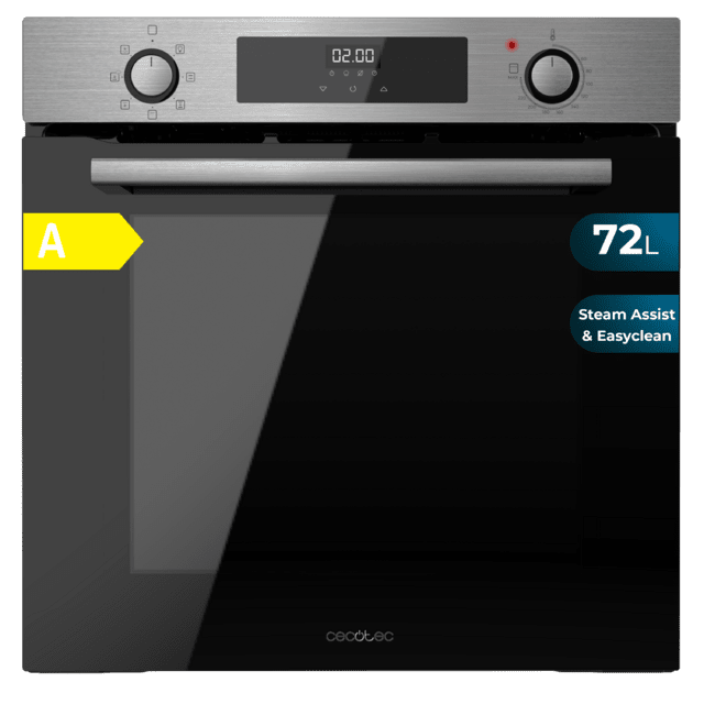 Cecotec Bolero Hexa M226000 Inox A Horno Integrable Multifunción de 72L de capacidad 7 funciones Grill Defrost Steam Assist 2800W. Horno Integrable Multifunción