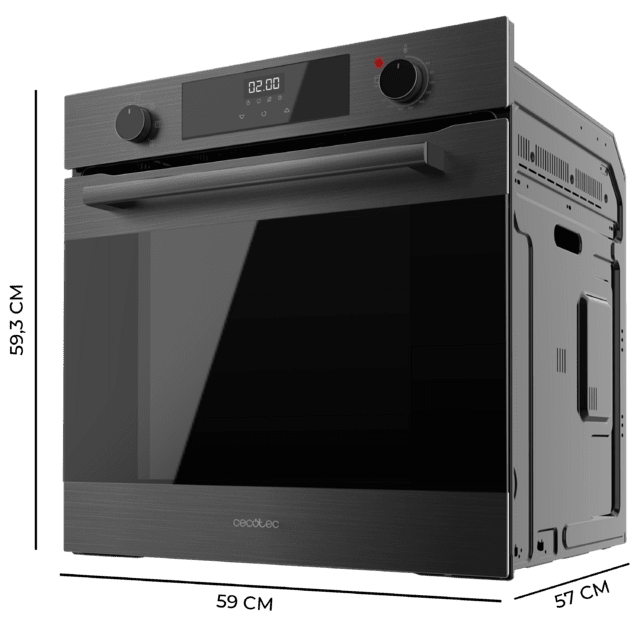 Cecotec Bolero Hexa M226000 Matt A Horno Integrable Multifunción De 72L De Capacidad 7 Funciones Grill Defrost Steam Assist 2800W. Horno Integrable Multifunción