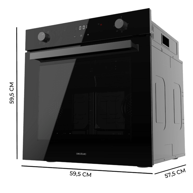 Cecotec Bolero Hexa M226001 Glass Black A Horno Integrable Multifunción M226001 Glass Black De 70L De Capacidad 7 Funciones Display Clase A 2800W Steam Base XXL Steam Assist Steam EasyClean Cooling Fan Modo Eco Modo Convección