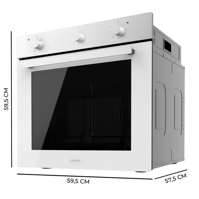 Cecotec Bolero Hexa M236000 Glass White Time A Horno Integrable Multifunción M236000 Glass White Time De 70L De Capacidad 6 Funciones Timer Clase A 2800W Steam Base XXL Steam Assist Steam EasyClean Cooling Fan Modo Defrost Modo