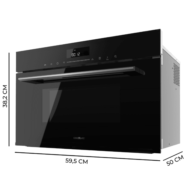 Cecotec Bolero Hexa MW703800 Glass Black Microondas Integrable Glass Black De 34L De Capacidad Con Función Microondas Modo Grill Defrost Auto Menú Speed Cooking Electronic Timer. Microondas Integrable 