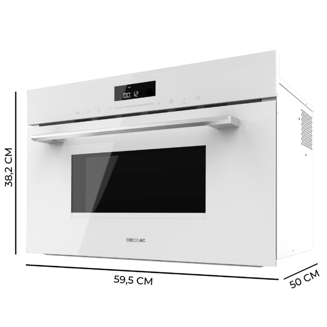Cecotec Bolero Hexa MW703800 Glass White Microondas Integrable Glass White De 34L De Capacidad Con Función Microondas Modo Grill Defrost Auto Menú Speed Cooking Electronic Timer. Microondas Integrable