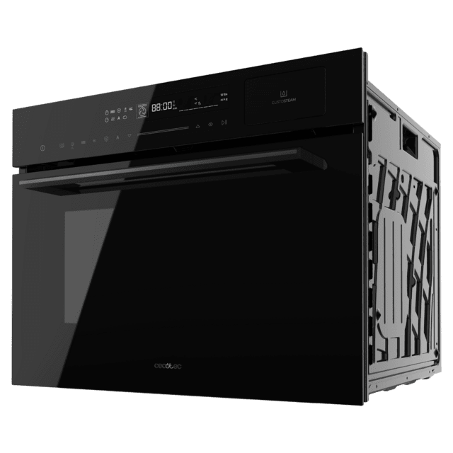 Cecotec Bolero Hexa MWS704500 Glass Black Horno Integrable Microondas De 50L De Capacidad 20 Funciones Con Full Steam Modo Eco Defrost Steam EasyClean Electronic Timer 2880W. Horno Integrable
