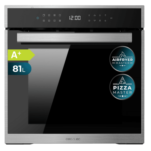 Cecotec Bolero Hexa P506000 Edge A+ Horno integrable Pirolítico Edge de 81L de capacidad 11 funciones con Airfryer Master Pizza Master 3D Cooking Steam Base X2 Pirólisis Clase A+. Horno integrable Pirolítico