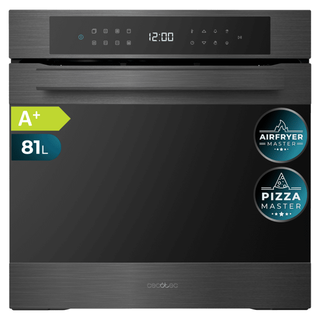 Cecotec Bolero Hexa P506000 Matt Connected A+ Horno integrable Pirolítico Matt de 81L de capacidad 11 funciones con Airfryer Master Pizza Master 3D Cooking Steam Base X2 Pirólisis Clase A+.  Horno integrable Pirolítico