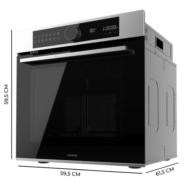 Cecotec Bolero Hexa P516000 Line A Horno Integrable Pirolítico P516000 Line De 73L De Capacidad 14 Funciones Dual Display Clase A 3250W Pirólisis Pizza Master Airfryer Master Cooling Fan Precalentamiento Rápido Modo Defrost M