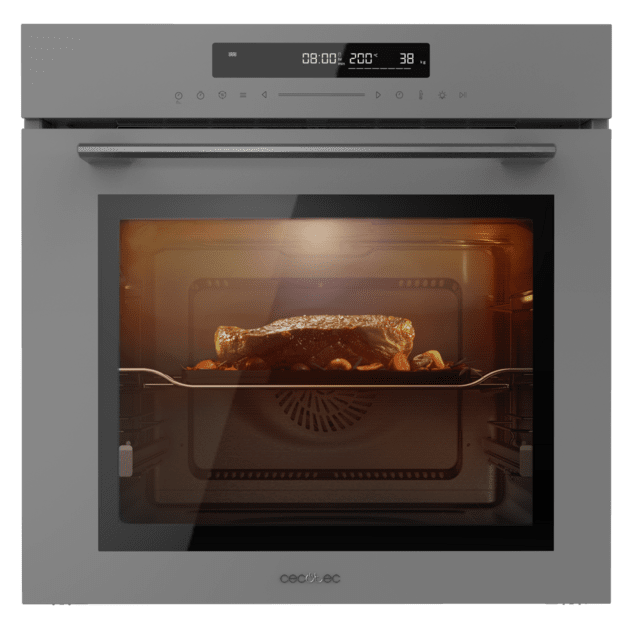 Cecotec Bolero Hexa SM406000 Glass Grey A+ Horno Integrable Multifunción Glass Grey Meat Master De 72 L De Capacidad 12 Funciones Pizza Master Modo Eco Y Defrost Electronic Timer 2900 W. Horno Integrable Multifunción