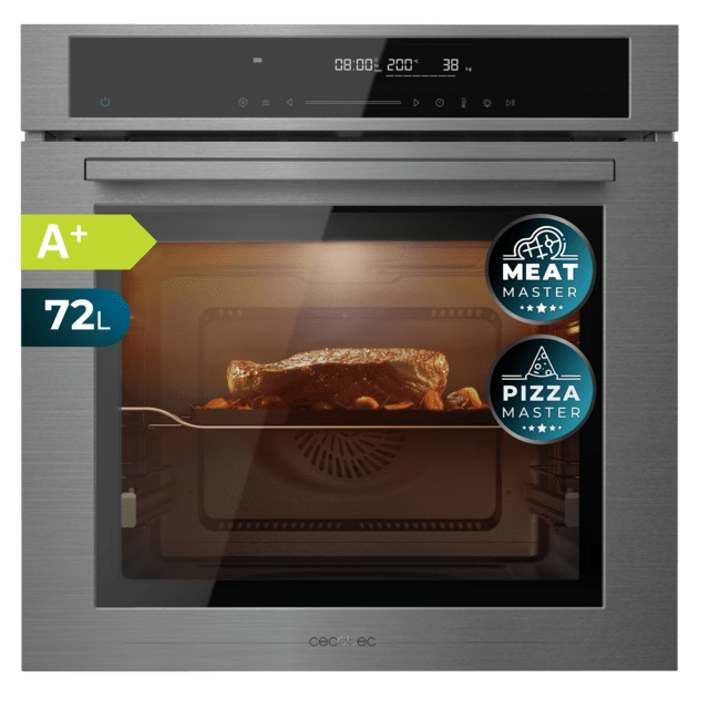 Cecotec Bolero Hexa SM406000 Line A+ Horno Integrable Multifunción Meat Master de 72 l de capacidad 12 funciones con Pizza Master Modo Eco y Defrost Electronic Timer 2900 W. Horno Integrable Multifunción 