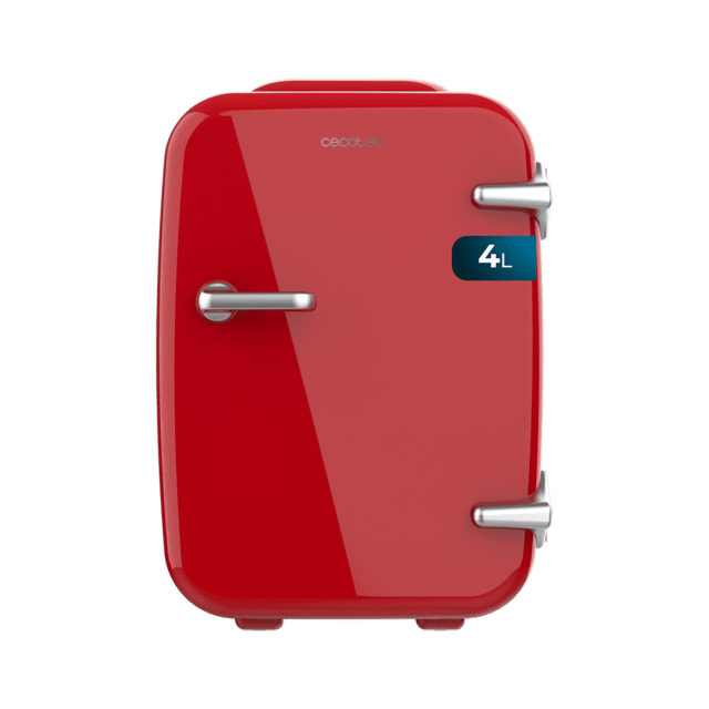 Cecotec Bolero MiniCooling 4L Habana Red Frigorífico con funcionamiento 12V-220V compatible coche y caravanas función enfriamiento y calentamiento rango temperatura 7-65º transporte fácil. Frigorífico 