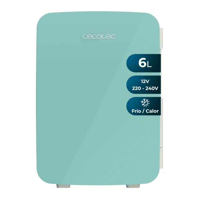 Cecotec Bolero MiniCooling 6L Bahamas Mint Frigorífico con funcionamiento 12V-220V compatible coche y caravanas función enfriamiento y calentamiento rango temperatura 5-65º transporte fácil. Frigorífico