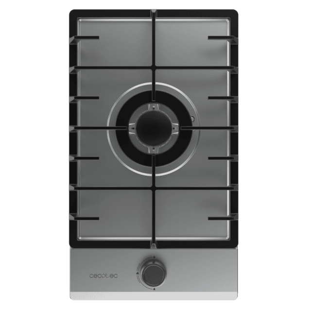 Cecotec Bolero Squad G 1200F Inox Placa De Gas 1 Fuego Acabado En Acero Inoxidable Parrilla Completa De Hierro Fundido Potencia De 3 5kW Quemador WOK Triple Corona Encendido Eléctrico Sistema De Seguridad De Las Válvulas Para