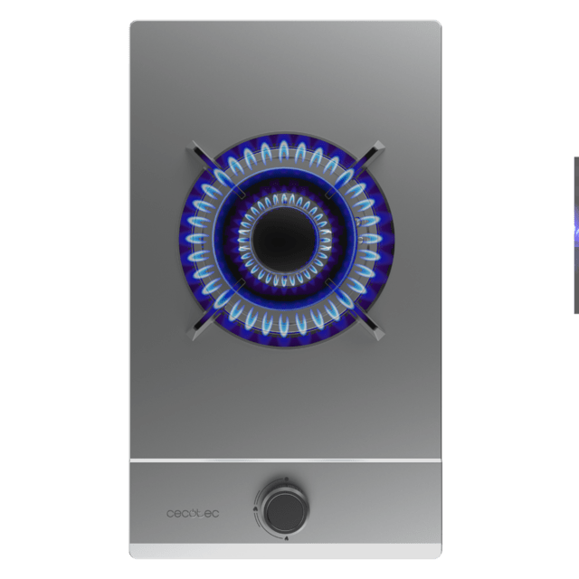 Cecotec Bolero Squad G 1200S Inox Placa De Gas 1 Fuego Acabado En Acero Inoxidable Parrillas Individuales De Hierro Fundido Potencia De 3 5kW Quemador WOK Triple Corona Encendido Eléctrico Sistema De Seguridad De Las Válvulas