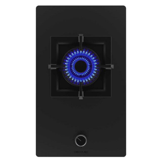 Cecotec Bolero Squad G 1800S Eternal Nano Glass Placa De Gas 1 Fuego Acabado En Cristal Negro Mate Parrilla Individual De Hierro Fundido Potencia De 5 6kW Quemador Eternal Encendido Eléctrico Sistema De Seguridad De Las Válvul