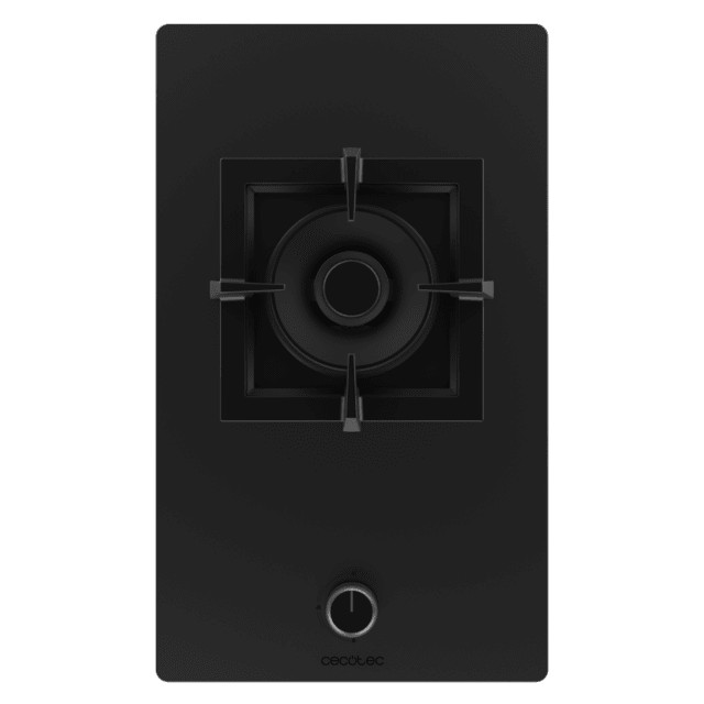 Cecotec Bolero Squad G 1800S Eternal Nano Glass Placa De Gas 1 Fuego Acabado En Cristal Negro Mate Parrilla Individual De Hierro Fundido Potencia De 5 6kW Quemador Eternal Encendido Eléctrico Sistema De Seguridad De Las Válvul