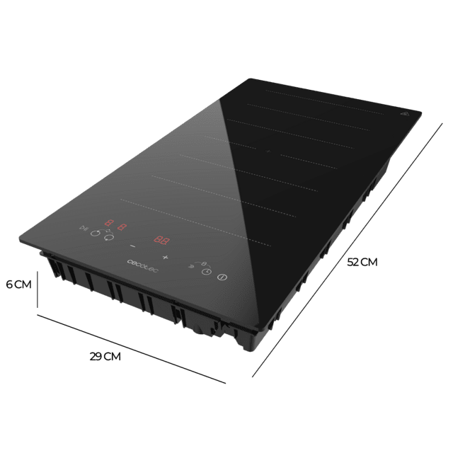 Cecotec Bolero Squad I 2100 Flex Placa De Inducción De 1 Zona Flex Con Potencia Máx. 3500W 9 Niveles Booster Detector De Sartenes Stop&Go Temporizador Indicador Residual De Calor Kid Lock Apagado De Seguridad Automático. Plac