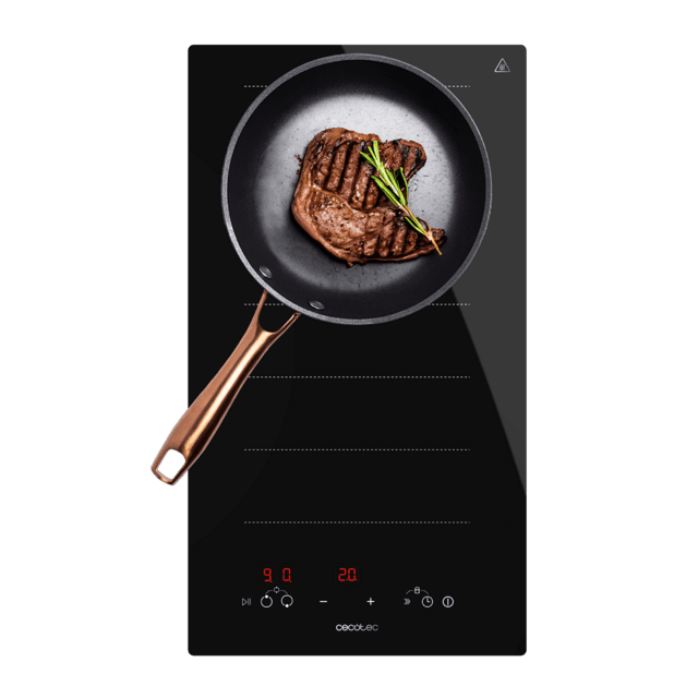 Cecotec Bolero Squad I 2100 Flex Placa de inducción de 1 zona flex con potencia máx. 3500W 9 niveles Booster Detector de sartenes Stop&Go Temporizador Indicador residual de calor Kid Lock Apagado de seguridad automático. Plac