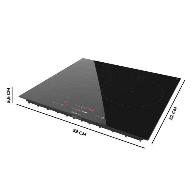 Cecotec Bolero Squad I 3001 Flex Placa De Inducción De 1 Zona Y 1 Zona Flex 9 Niveles Temporizador Booster Function Potencia Máx. 6600W Touch Slider Control Stop&Go Kid Lock Y Low Power Heating. Placa De Inducción