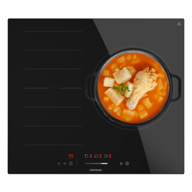 Cecotec Bolero Squad I 3001 Flex Placa De Inducción De 1 Zona Y 1 Zona Flex 9 Niveles Temporizador Booster Function Potencia Máx. 6600W Touch Slider Control Stop&Go Kid Lock Y Low Power Heating. Placa De Inducción