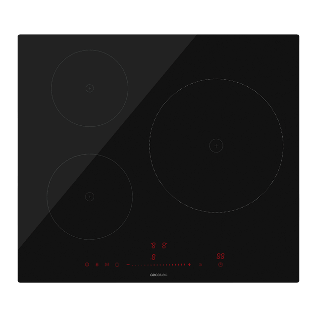 Cecotec Bolero Squad I 3300 Placa De Inducción De 3 Fuegos De 30 Cm El Grande Con 7400 W 9 Niveles Frontal Biselado Invisible Touch Slider Control Detector De Recipientes Mantenimiento De Calor Kid Lock. Placa De Inducción