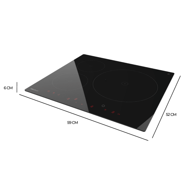 Cecotec Bolero Squad I 3600 Placa De Inducción Cecotec 3 Zonas De Cocción Potencia Total 7400W Control Táctil Invisible Función KeepWarm Stop&Go Kid Lock Temporizador Individual Color Negro Con Frente Biselado. ¡Descubre El
