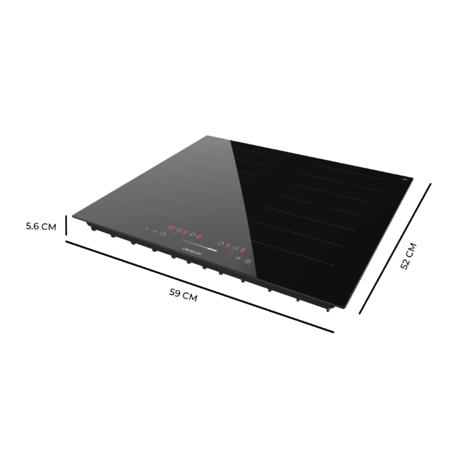 Cecotec Bolero Squad I 4001 Flex Placa De Inducción De 1 Zona Y 1 Zona Flex 9 Niveles Temporizador Booster Function Potencia Máx. 7200W Touch Slider Control Stop&Go Kid Lock Y Low Power Heating. Placa De Inducción 