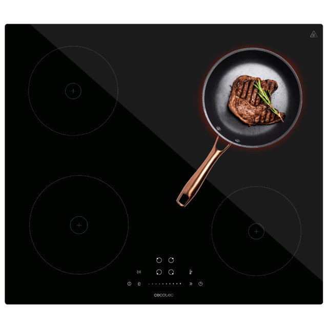 Cecotec Bolero Squad I 4200 Placa de inducción de 4 fuegos 9 niveles potencia máx. 7200W Booster Function y Touch Slider control. Placa de inducción
