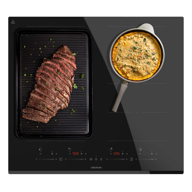 Cecotec Bolero Squad I 4800 TotalFlex Placa de inducción de 2 zonas TotalFlex potencia máx. de 7400W 9 niveles con función Booster Temporizador Indicador residual de calor Kid Lock Apagado de seguridad automático Touch Slide