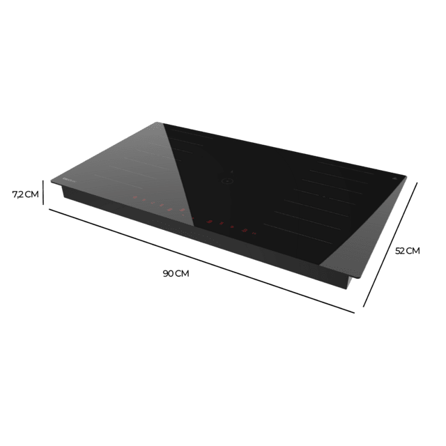 Cecotec Bolero Squad I 5600 FullFlex90 Placa De Inducción Cecotec Doble Zona Flex Y Zona Extra Grande Potencia Total 10200W Control Táctil Invisible Keep Warm Stop&Go Kid Lock Temporizador Individual 90cm De Ancho Color Negro