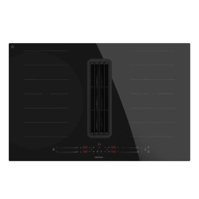 Cecotec Bolero Squad IH 4800 FullFlex80 Placa De Inducción De 2 Zonas FullFlex Con Campana Extractora Integrada Potencia Máx. De 7400W 15 Niveles Con Función Booster Temporizador Indicador Residual De Calor Kid Lock Apagado D