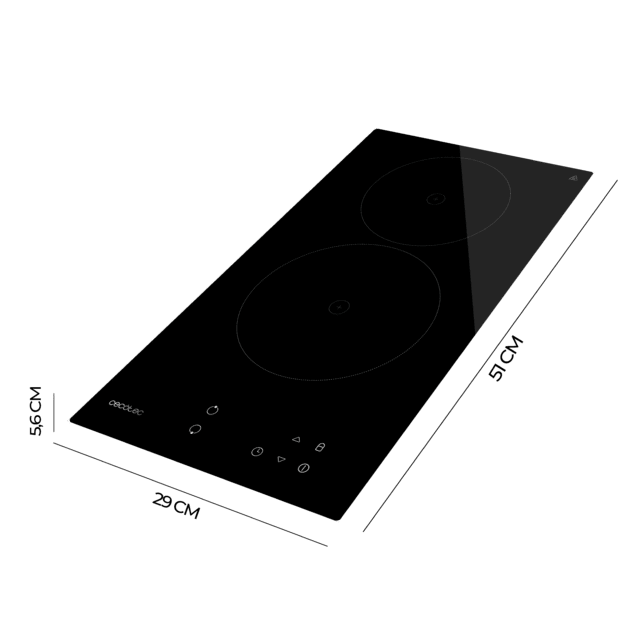 Cecotec Bolero Squad V 2001 Placa De Vitrocerámica Con 9 Niveles De Potencia Potencia Máxima 3000 W Touch Control. Placa De Vitrocerámica 300 W