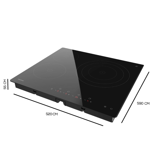 Cecotec Bolero Squad V 3000 Placa Vitrocerámica De 3 Fuegos óptima Para Preparar Platos Para Una O Más Personas Sin Preocuparse Por La Disponibilidad De Fuegos Ni De Potencia. Placa Vitrocerámica De 59 X 52 X 5.2 Cm
