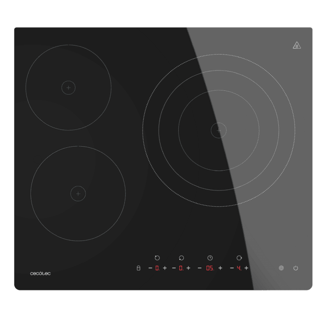 Cecotec Bolero Squad V 3000 Placa Vitrocerámica De 3 Fuegos óptima Para Preparar Platos Para Una O Más Personas Sin Preocuparse Por La Disponibilidad De Fuegos Ni De Potencia. Placa Vitrocerámica De 59 X 52 X 5.2 Cm