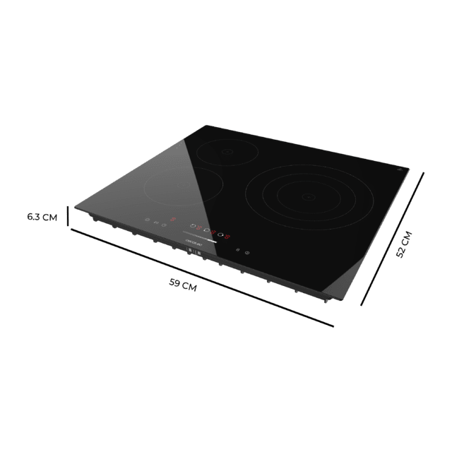 Cecotec Bolero Squad V 3100 Cecotec Bolero Squad V 3100: Placa Vitrocerámica Con 3 Zonas Potencia Total De 5700W Control Táctil 9 Niveles Triple Anillo Temporizador Individualizado Stop&Go Indicador De Calor Residual Y Bloqueo