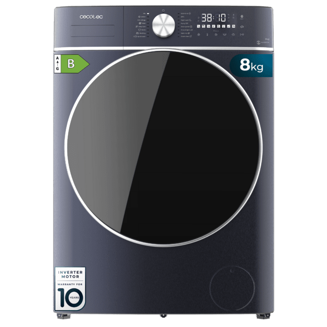 Cecotec Bolero Wash&Dry 8580 Inverter Ice Blue B Lavadora secadora Ice Blue de 8 kg - 5 kg de capacidad y 1400 rpm 16 programas Motor Inverter Plus clase B SteamMax OnSmart Fuzzy Logic Smooth Wash SpaCare Stain Match y Goma anti